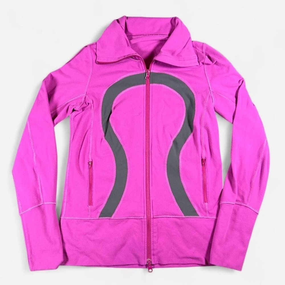 Lululemon In Stride Pink Full Zip Jacket Active Yoga Size S